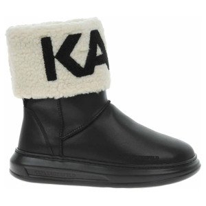 Dámské polokozačky Karl Lagerfeld KL44550 Black Lthr/Textile 40