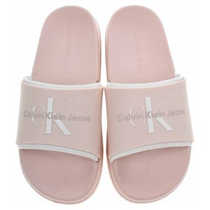 Plážové pantofle Calvin Klein YW0YW00585 TLL Peach Blush-Bright White 40