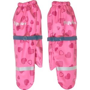 Nepromokavé rukavice s fleecem Playshoes Růžové se srdíčky Velikost: L