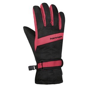 Dětské lyžařské rukavice Hannah MOJO JR black mel (red) Velikost: 9 - 10 let