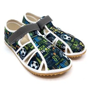 Barefoot papuče Jonap Home New Černý fotbal Velikost: 26