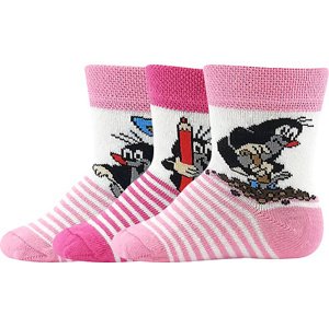 Boma® 3PACK Ponožky Boma Krteček - mix B - holka Velikost: 14-17 (9-11)