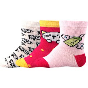 Boma® 3PACK Ponožky Boma Bejbik - mix B - holka Velikost: 18-20 (12-14)