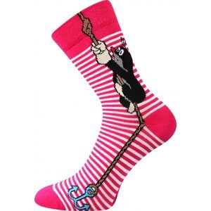 Boma® Ponožky Boma KR 111 pruhované - magenta Velikost: 39-42 (26-28)