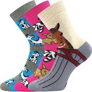 Boma® 3PACK Ponožky Boma Sibiř dětská 07 - mix B - holka Velikost: 20-24 (14-16)