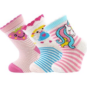 Boma® 3PACK Ponožky Boma Filípek 02 ABS - mix B - holka Velikost: 14-17 (9-11)