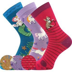 Boma® 3PACK Ponožky Boma Filip 06 ABS - mix C - holka Velikost: 25-29 (17-19)