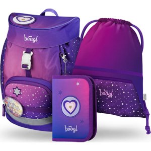 BAAGL SET 3 AIRY Koně srdce: batoh, penál, sáček
