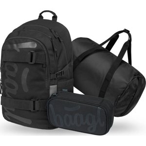 BAAGL SET 3 Skate Uni černá: batoh, penál, sportovní taška