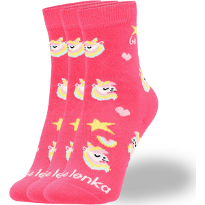 BeLenka Dětské barefootové ponožky Be Lenka Kids - Crew - Unicorn - BubleGum Pink - 3 pack Velikost: 31-34