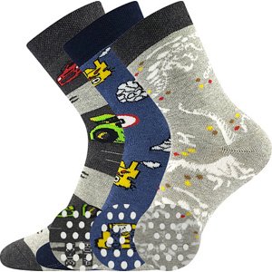 Boma® 3PACK Ponožky Boma Sibiř dětská 07 ABS - mix A - kluk Velikost: 35-38 (23-25)