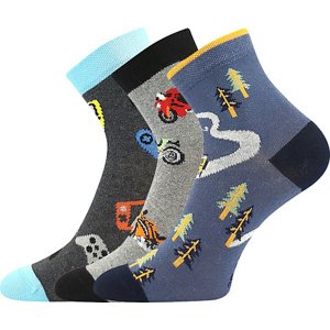 Boma® 3PACK Ponožky Boma Kay - mix A - kluk Velikost: 35-38 (23-25)