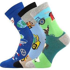 Boma® 3PACK Ponožky Boma 057-21-43 16/XVI - mix B - kluk Velikost: 20-24 (14-16)