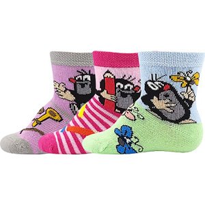 Boma® 3PACK Ponožky Boma Krteček - mix 1 holka Velikost: 18-20 (12-14)