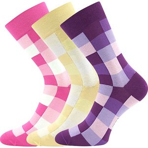 Lonka® 3PACK Ponožky Lonka Dekostkan - mix A Velikost: 35-38 (23-25)
