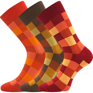 Lonka® 3PACK Ponožky Lonka Dekostkan - mix B Velikost: 39-42 (26-28)