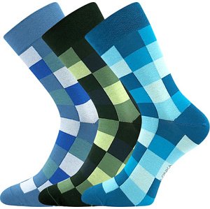 Lonka® 3PACK Ponožky Lonka Dekostkan - mix C Velikost: 39-42 (26-28)